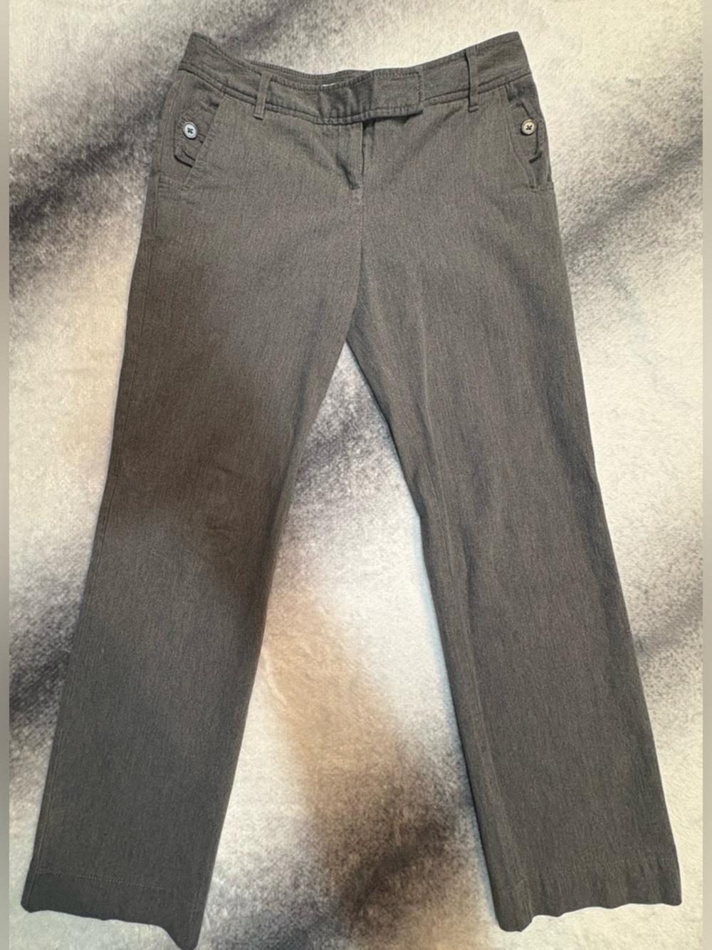 (A6)‎ LOFT Grey Straight Leg Trousers Dress Pants 2 Workwear Minimalist Career